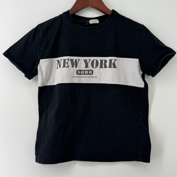 John Galt Tops - John Galt Brandy Melville New York Soho Graphic Tee Black White Stripe One Size